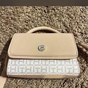 Tommy Hilfiger Tan and White Crossbody Bag